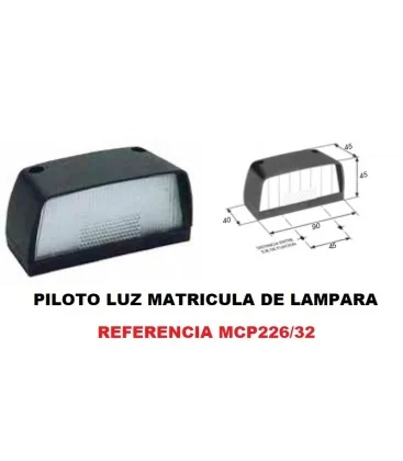 PILOTO LUZ MATRICULA - 9 cm x 4,5 cm Garantía De Devolución De Dinero